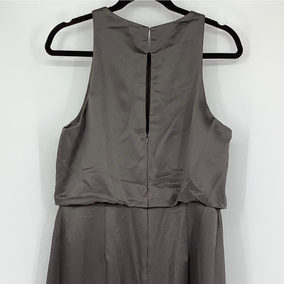 NEW! Dessy Collection Size 12 Charmeuse Trumpet Gown Caviar Gray $242 msrp J2-9 - Picture 9 of 10